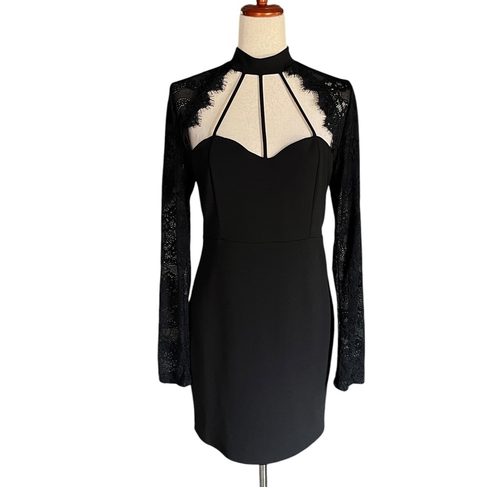 Event Evening Black Dress with Lace Sleeve